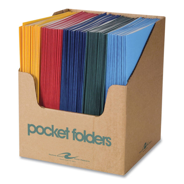 Roaring Spring Pocket Folder, 0.5" Capacity, 11 x 8.5, Assorted Colors, 100/Carton (ROA50200CS) Case of 100