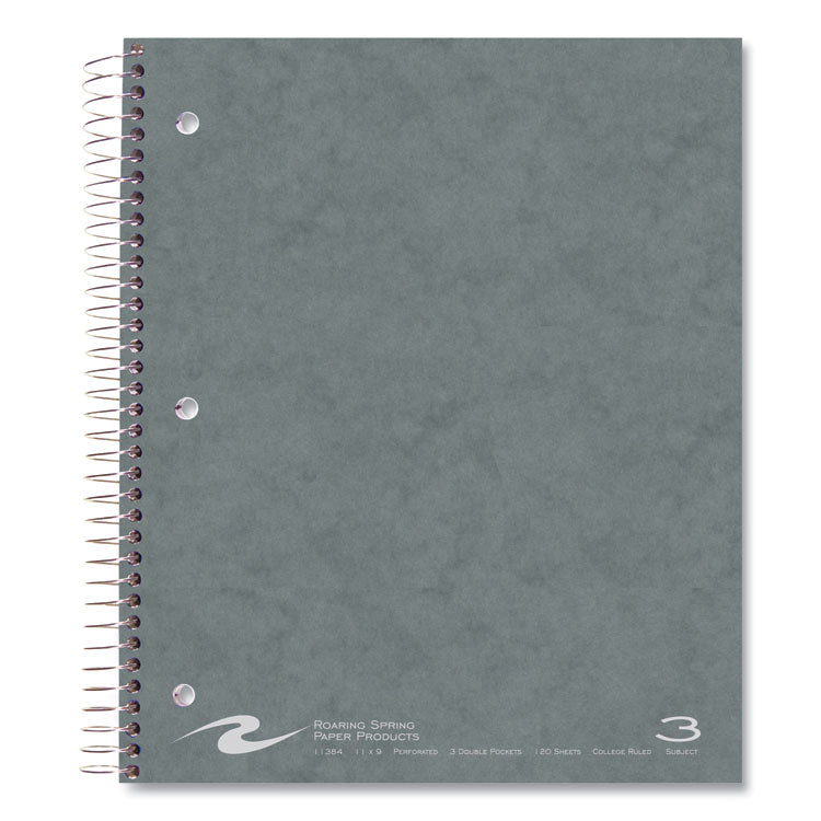 Roaring Spring® Subject Wirebound Notebook, 3-Subject, Medium/College Rule, Asst Cover, (120) 11 x 9 Sheets, 24/Carton, Ships in 4-6 Bus Days (ROA11384CS) Case of 24