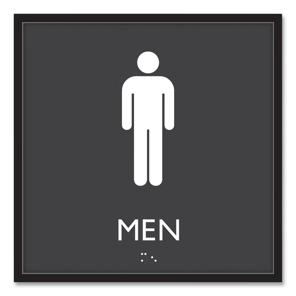 Headline Sign ADA Sign, Men, Plastic, 8 x 8, Clear/White (USS66914) Each