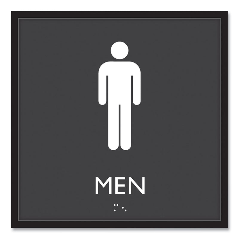 Headline Sign ADA Sign, Men, Plastic, 8 x 8, Clear/White (USS66914) Each