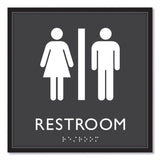 Headline Sign ADA Sign, Unisex Restroom, Plastic, 8 x 8, Clear/White (USS66910) Each