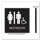 Headline Sign ADA Sign, Unisex Accessible Restroom, Plastic, 8 x 8, Clear/White (USS66911) Each