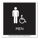 Headline Sign ADA Sign, Men Accessible, Plastic, 8 x 8, Clear/White (USS66915) Each