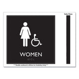 Headline Sign ADA Sign, Women Accessible, Plastic, 8 x8, Clear/White (USS66913) Each