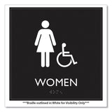 Headline Sign ADA Sign, Women Accessible, Plastic, 8 x8, Clear/White (USS66913) Each