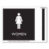 Headline Sign ADA Sign, Women, Plastic, 8 x 8, Clear/White (USS66912) Each