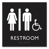 Headline Sign ADA Sign, Unisex Accessible Restroom, Plastic, 8 x 8, Clear/White (USS66911) Each