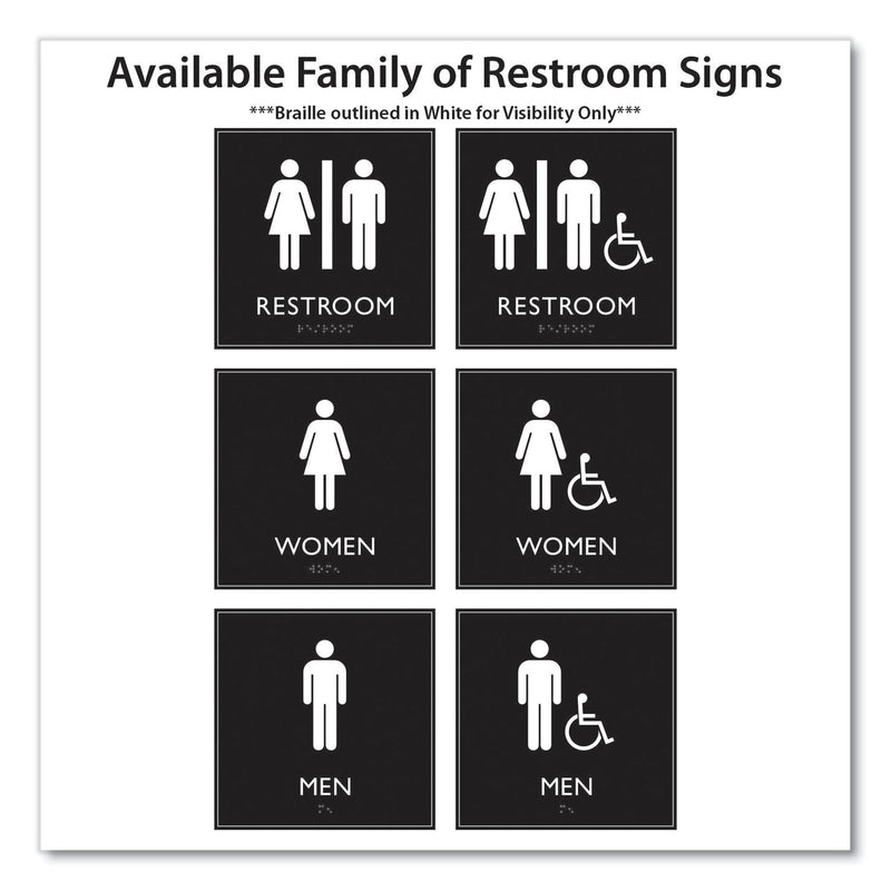 Headline Sign ADA Sign, Men Accessible, Plastic, 8 x 8, Clear/White (USS66915) Each