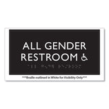 Headline Sign ADA Sign, All Gender Restroom Accessible, Plastic, 4 x 4, Clear/White (USS69921) Each
