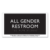 Headline Sign ADA Sign, All Gender Restroom, Plastic, 4 x 4, Clear/White (USS69920) Each