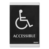 U.S. Stamp & Sign ADA Signs, &quot;Accessible&quot;, Adhesive, 6&quot;x9&quot;, Silver/Black (USS4764) Each