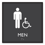 Headline Sign ADA Sign, Men Accessible, Plastic, 8 x 8, Clear/White (USS66915) Each