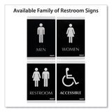 U.S. Stamp & Sign ADA Signs, &quot;Accessible&quot;, Adhesive, 6&quot;x9&quot;, Silver/Black (USS4764) Each