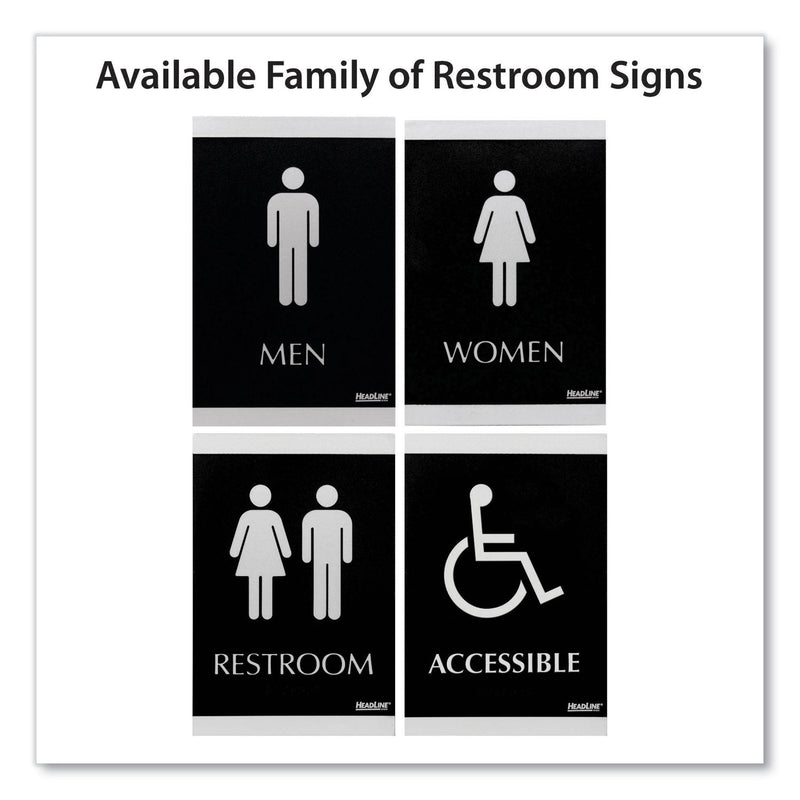U.S. Stamp & Sign ADA Signs, &quot;Accessible&quot;, Adhesive, 6&quot;x9&quot;, Silver/Black (USS4764) Each
