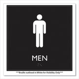 Headline Sign ADA Sign, Men, Plastic, 8 x 8, Clear/White (USS66914) Each