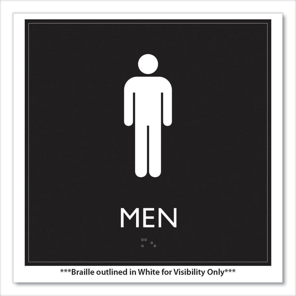 Headline Sign ADA Sign, Men, Plastic, 8 x 8, Clear/White (USS66914) Each