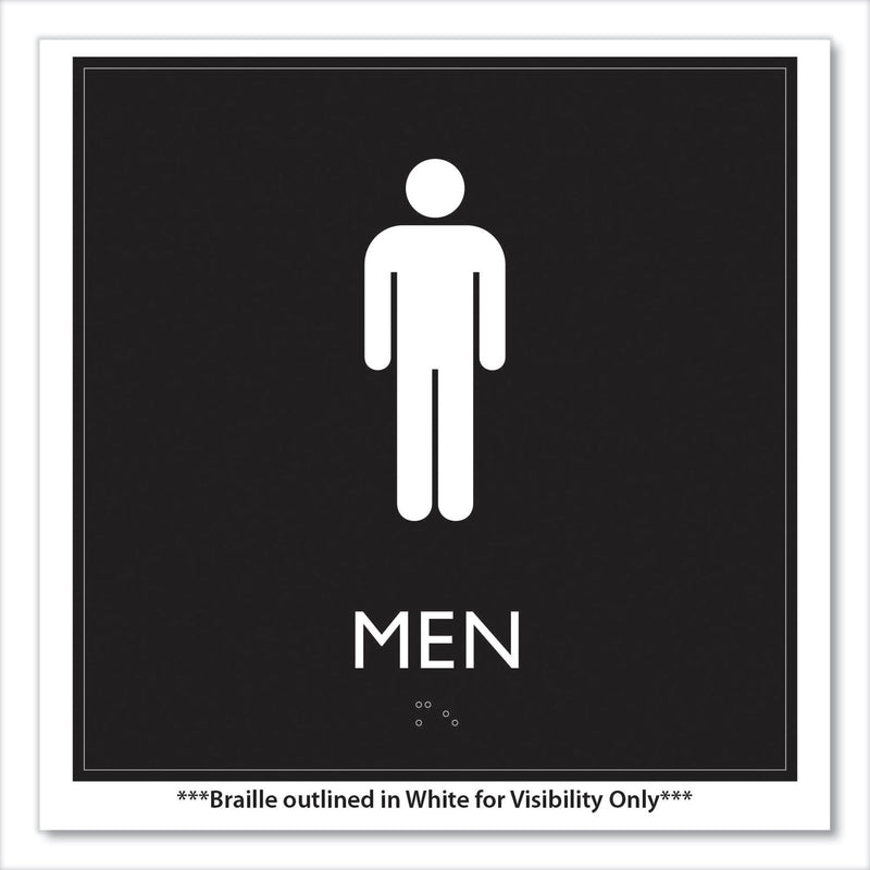 Headline Sign ADA Sign, Men, Plastic, 8 x 8, Clear/White (USS66914) Each
