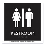 Headline Sign ADA Sign, Unisex Restroom, Plastic, 8 x 8, Clear/White (USS66910) Each