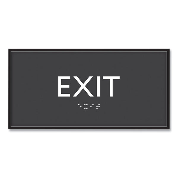 Headline Sign ADA Sign, Exit, Plastic, 4 x 4, Clear/White (USS69922) Each