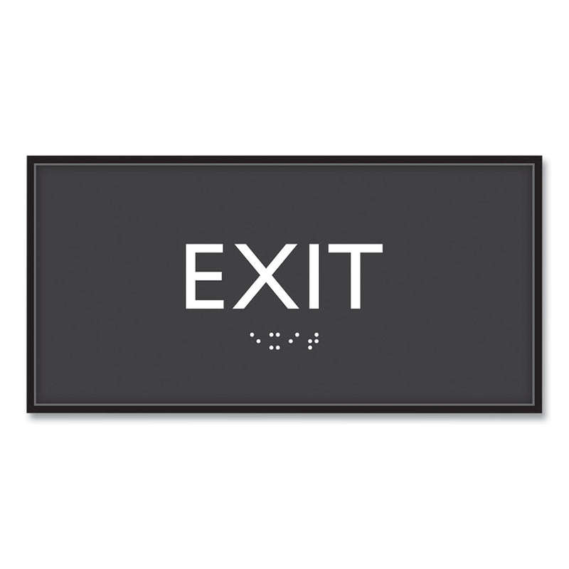 Headline Sign ADA Sign, Exit, Plastic, 4 x 4, Clear/White (USS69922) Each