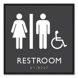 Headline Sign ADA Sign, Unisex Accessible Restroom, Plastic, 8 x 8, Clear/White (USS66911) Each