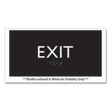 Headline Sign ADA Sign, Exit, Plastic, 4 x 4, Clear/White (USS69922) Each