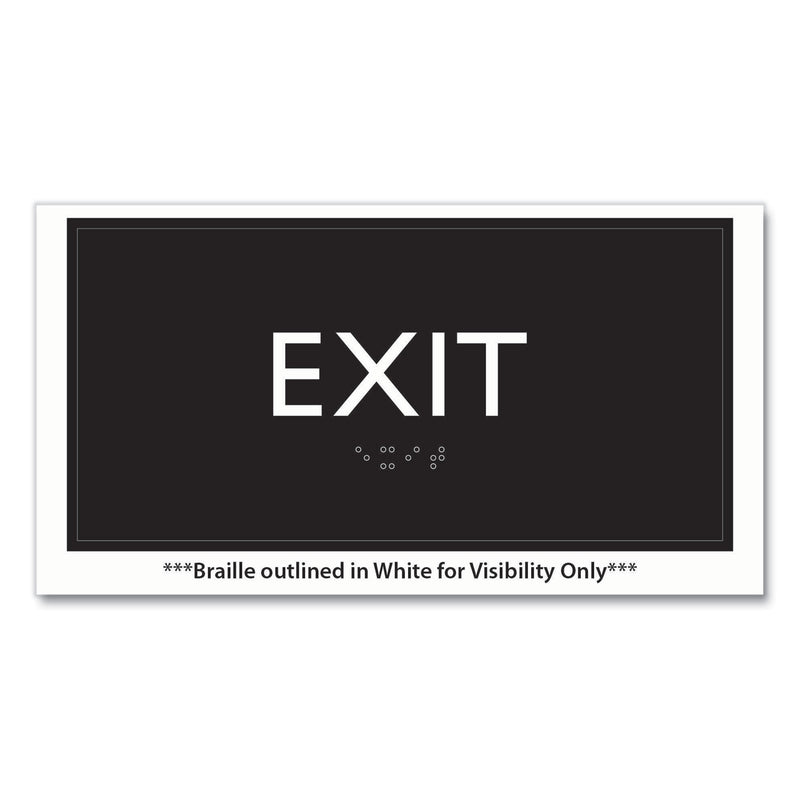 Headline Sign ADA Sign, Exit, Plastic, 4 x 4, Clear/White (USS69922) Each
