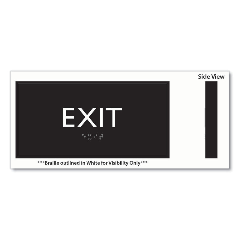 Headline Sign ADA Sign, Exit, Plastic, 4 x 4, Clear/White (USS69922) Each