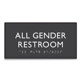Headline Sign ADA Sign, All Gender Restroom, Plastic, 4 x 4, Clear/White (USS69920) Each
