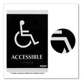 U.S. Stamp & Sign ADA Signs, &quot;Accessible&quot;, Adhesive, 6&quot;x9&quot;, Silver/Black (USS4764) Each