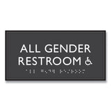 Headline Sign ADA Sign, All Gender Restroom Accessible, Plastic, 4 x 4, Clear/White (USS69921) Each