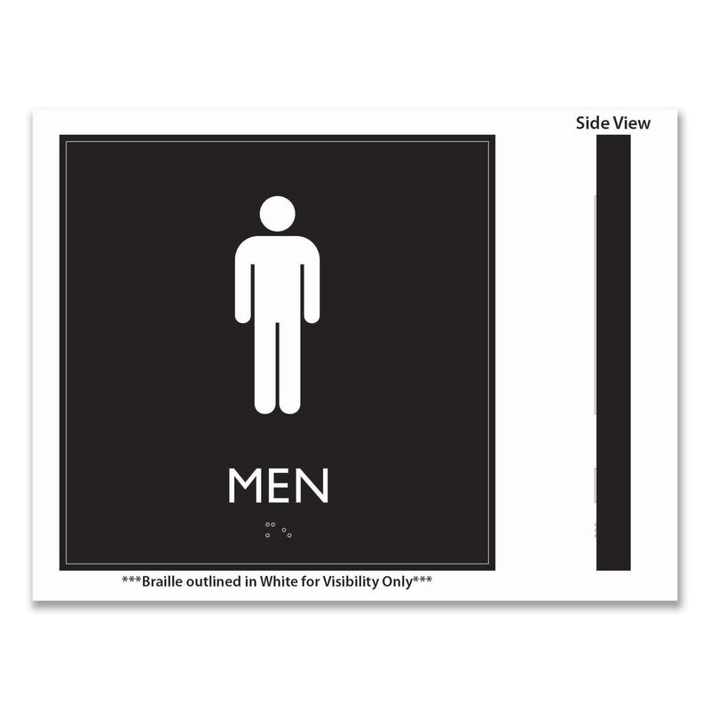 Headline Sign ADA Sign, Men, Plastic, 8 x 8, Clear/White (USS66914) Each