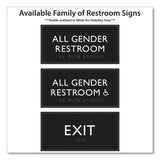 Headline Sign ADA Sign, All Gender Restroom, Plastic, 4 x 4, Clear/White (USS69920) Each
