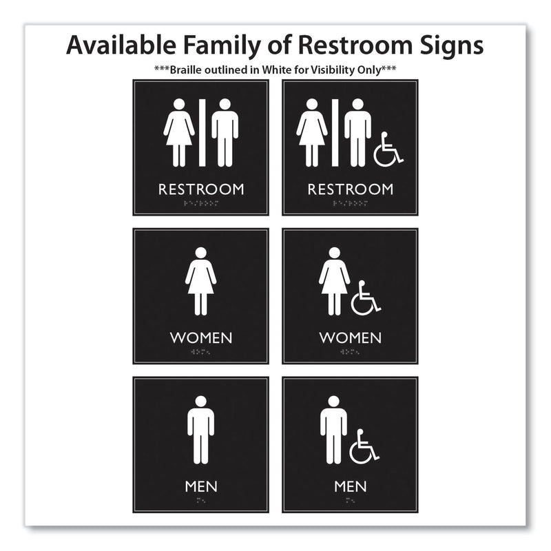 Headline Sign ADA Sign, Unisex Restroom, Plastic, 8 x 8, Clear/White (USS66910) Each