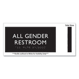 Headline Sign ADA Sign, All Gender Restroom, Plastic, 4 x 4, Clear/White (USS69920) Each