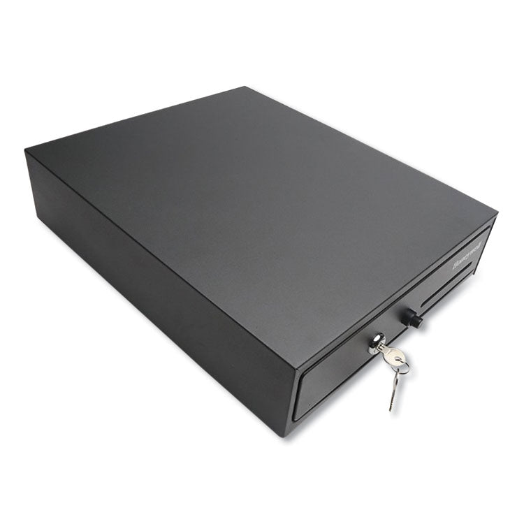 Honeywell Space-Saving Steel Cash Drawer, 4 Bill, 5 Coin Slots, Key Lock, 17 x 13 x 4, Black (HWL6313) Each