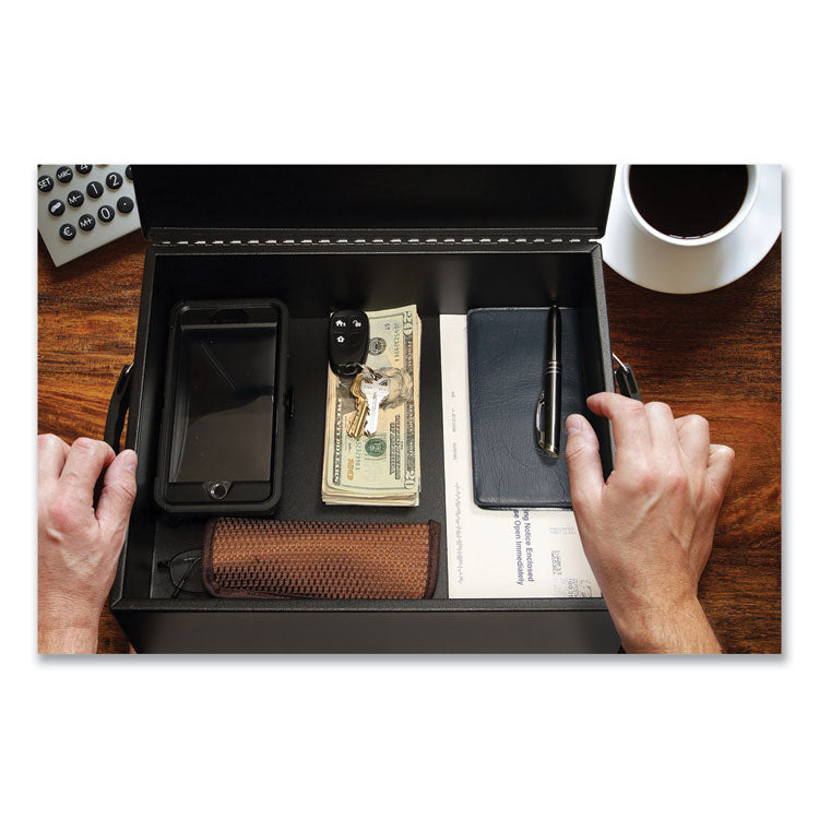 Honeywell Large Cash Management Box, Key Lock, 11 x 14.3 x 4.3, Steel, Black (HWL6209) Each