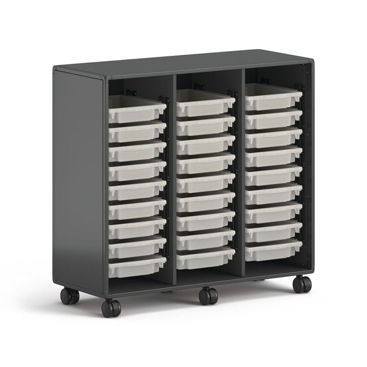HON® Class-ifi Tote Storage Cabinet, Three-Wide, 46.63" x 18.75" x 44.13", Charcoal Gray (HONEST3H3WNSSNA)