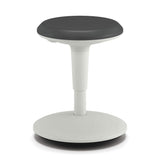 HON® Revel Adjustable Height Fidget Stool, Backless, Supports Up to 250 lb, 13.75" to 18.5" Seat Height, Charcoal Seat, White Base (HONEFS01S)