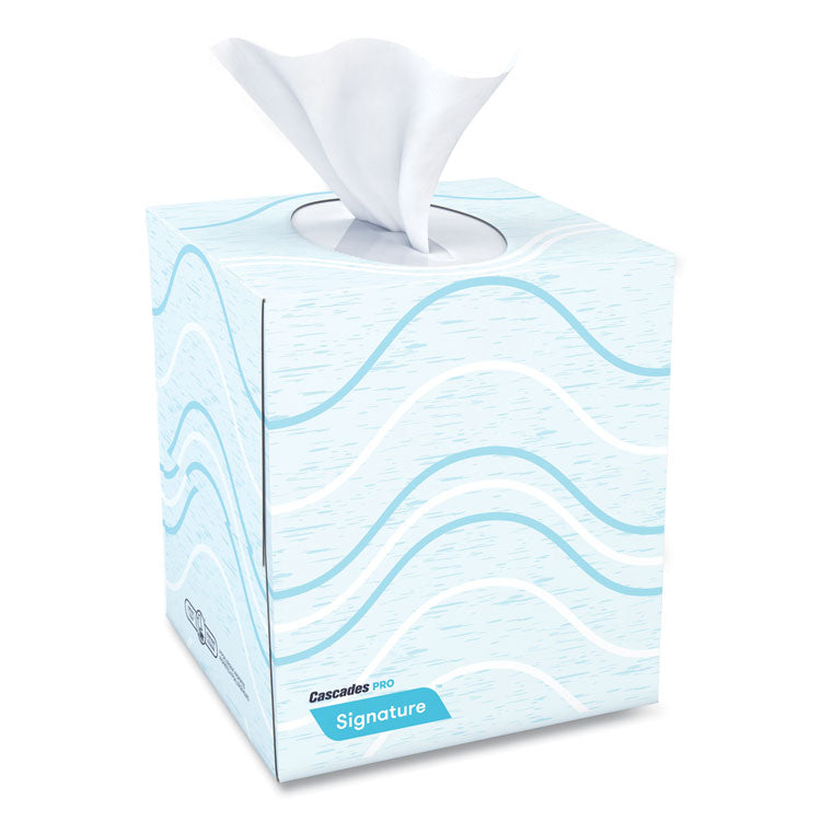 Cascades PRO Signature Facial Tissue, 2-Ply, White, Cube, 90 Sheets/Box, 36 Boxes/Carton (CSDF710)