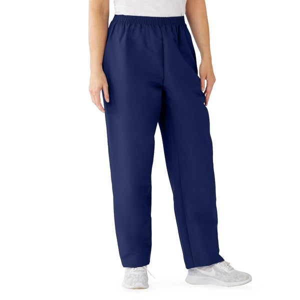 ComfortEase Women's Elastic Waist 2-Pocket Scrub Pants, Size 4XL Regular Inseam, Midnight Blue, 1/EA  (8850JNT4XL) Each