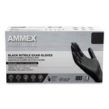 AMMEX® Professional Nitrile Exam Gloves, Powder-Free, Large, 3 mil Thick, 9.5" Long, Black, 100/Box, 10 Boxes/Carton (AXCABNPF46100CT) Case of 1000