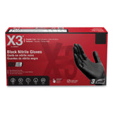 X3® by AMMEX® Industrial Nitrile Gloves, Powder-Free, Small, 3 mil Thick, 9.5" Long, Black, 100/Box, 10 Boxes/Carton (AXCBX342100CT) Case of 1000