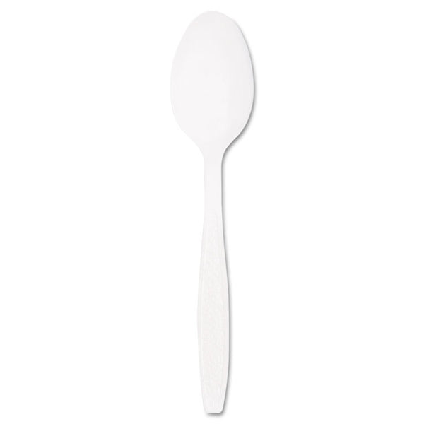 SOLO® Guildware Extra Heavyweight Plastic Cutlery, Teaspoons, White, 100/Box (SCCGBX7TW0007BX)