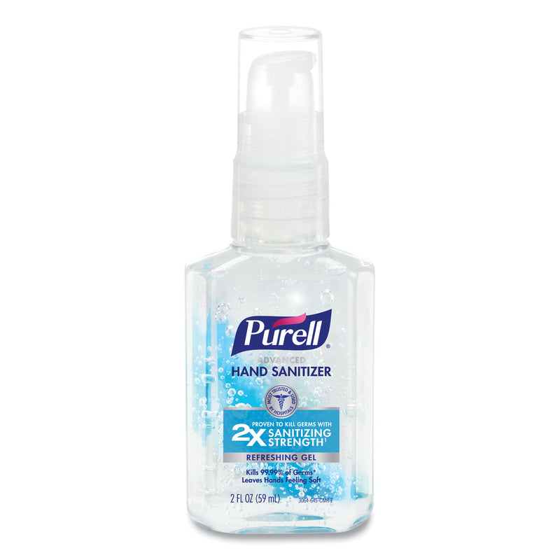 Purell Advanced Hand Sanitizer Refreshing Gel, 2 oz Travel-Sized Pump Bottle, Clean Scent, 24/Carton (GOJ305024CMR) Case of 24