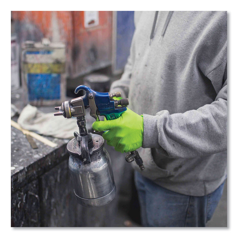 GloveWorks® by AMMEX® Heavy-Duty Industrial Nitrile Gloves, Powder-Free, 8 mil, X-Large, Green, 100 Gloves/Box, 10 Boxes/Carton (AXCGWGN48100) Case of 1000