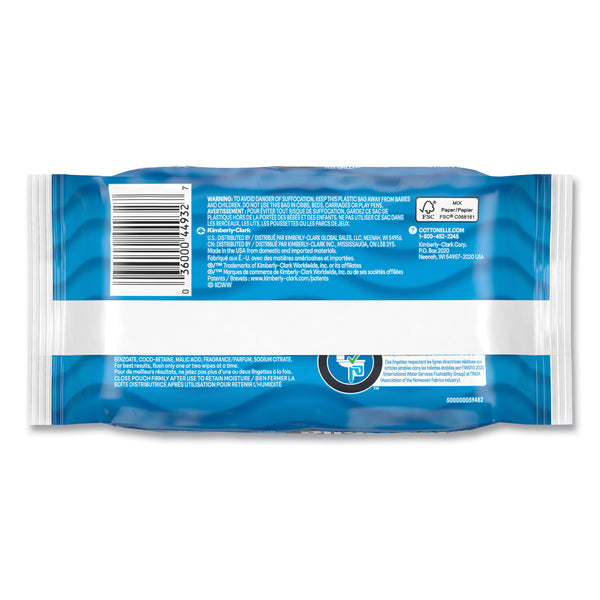Cottonelle® Fresh Care Flushable Cleansing Cloths, 1-Ply, 3.75 x 5.5, White, 42/Pack, 12 Packs/Carton (KCM44932CT) Case of 12
