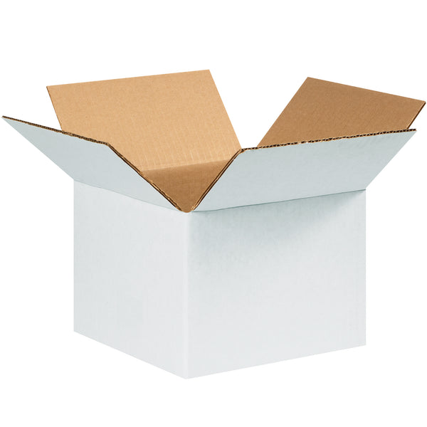 8 x 8 x 6" White Corrugated Boxes (886W) Bundle Of 25