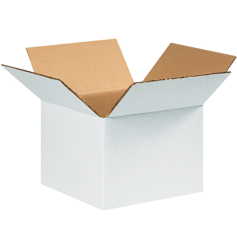 8 x 8 x 6" White Corrugated Boxes (886W) Bundle Of 25