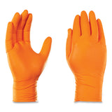 GloveWorks® by AMMEX® Heavy-Duty Industrial Nitrile Gloves, Powder-Free, Medium, 8 mil Thick, 9.5" Long, Orange, 100/Box, 10 Boxes/Carton (AXCGWON44100CT) Case of 1000